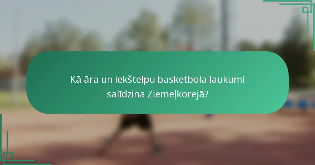 Kā āra un iekštelpu basketbola laukumi salīdzina Ziemeļkorejā?