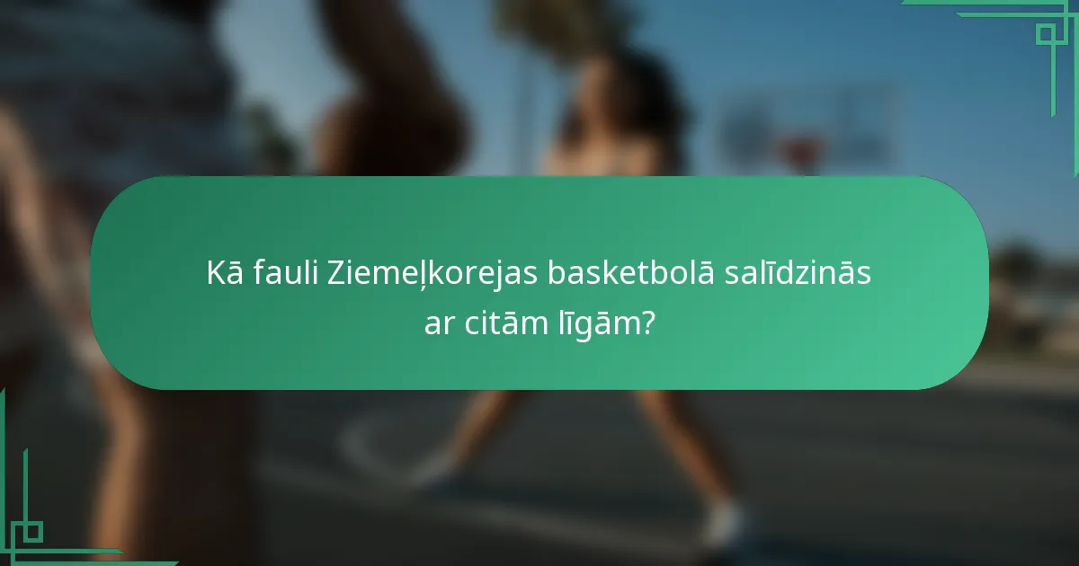 Kā fauli Ziemeļkorejas basketbolā salīdzinās ar citām līgām?