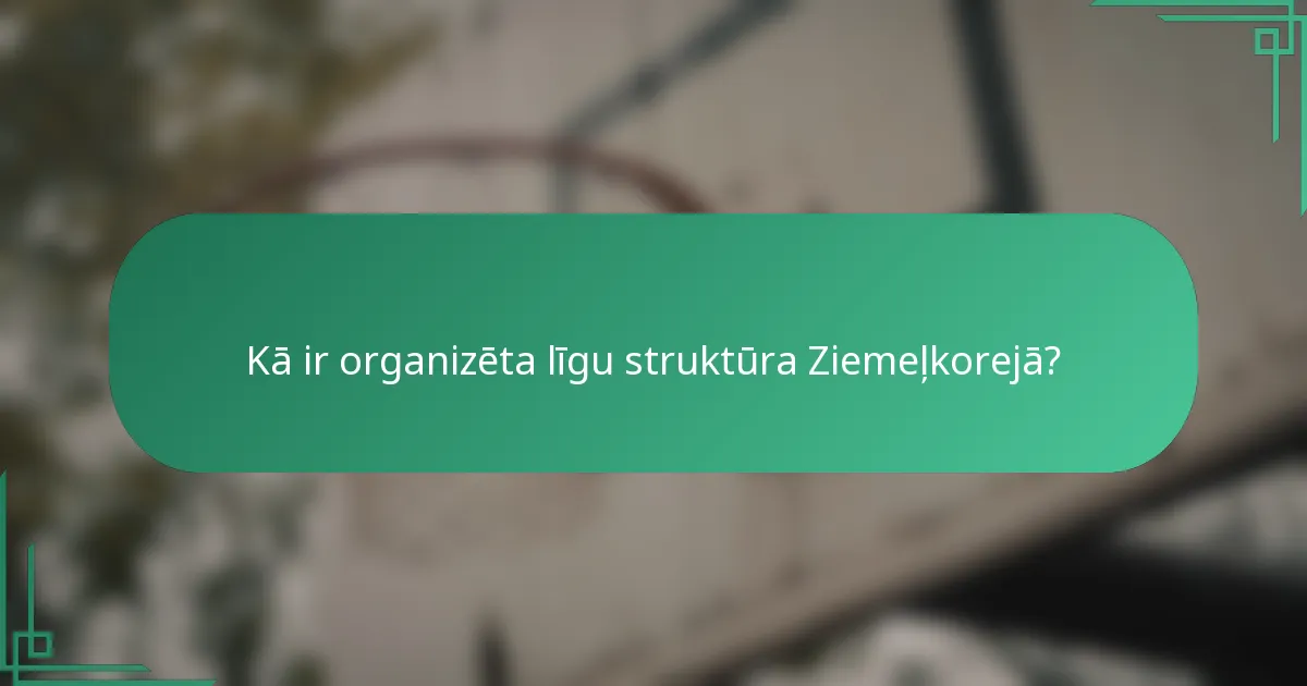Kā ir organizēta līgu struktūra Ziemeļkorejā?