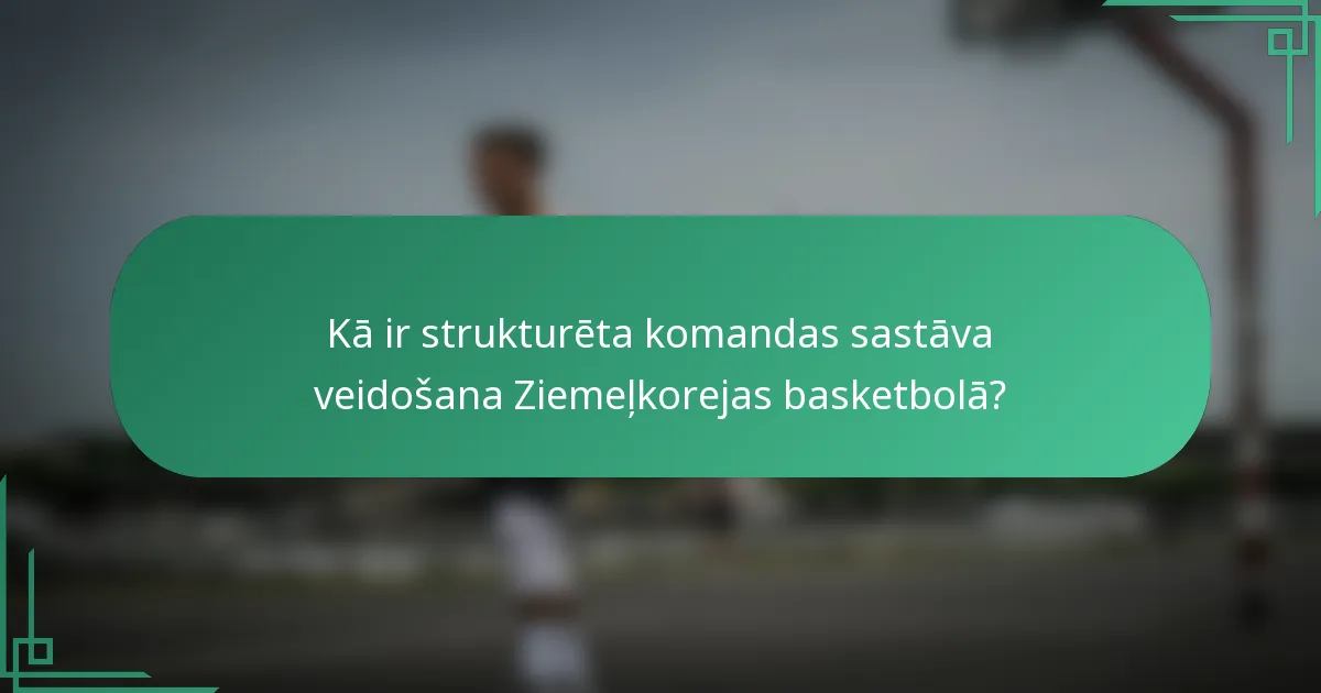 Kā ir strukturēta komandas sastāva veidošana Ziemeļkorejas basketbolā?