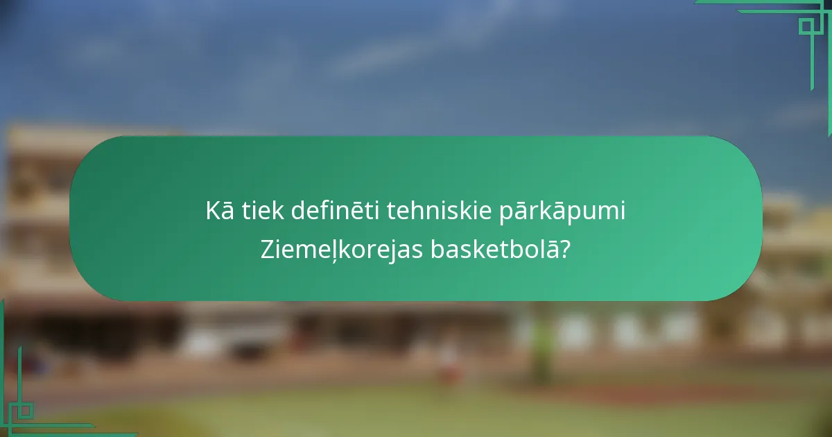 Kā tiek definēti tehniskie pārkāpumi Ziemeļkorejas basketbolā?