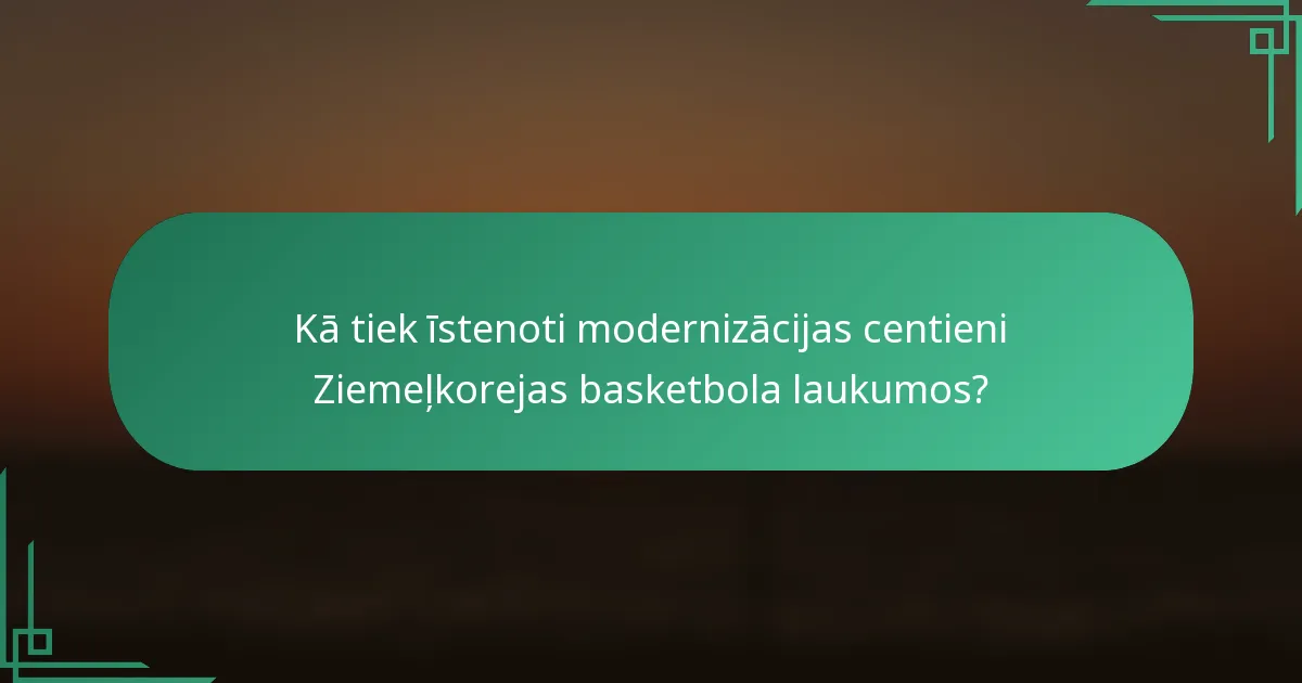 Kā tiek īstenoti modernizācijas centieni Ziemeļkorejas basketbola laukumos?