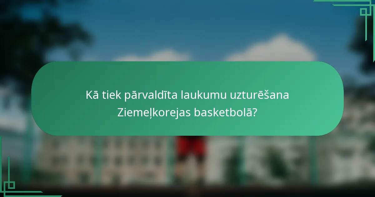 Kā tiek pārvaldīta laukumu uzturēšana Ziemeļkorejas basketbolā?