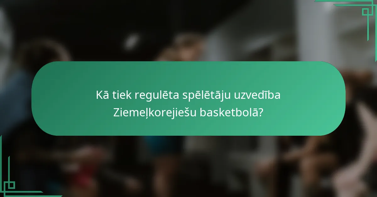 Kā tiek regulēta spēlētāju uzvedība Ziemeļkorejiešu basketbolā?