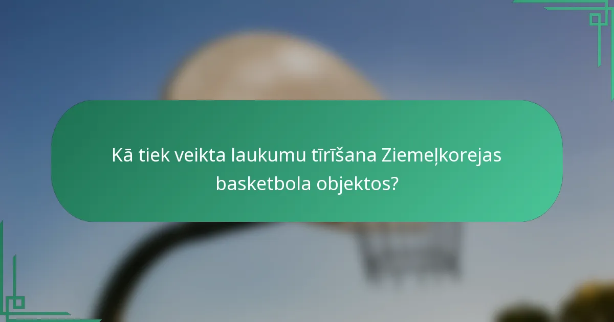 Kā tiek veikta laukumu tīrīšana Ziemeļkorejas basketbola objektos?