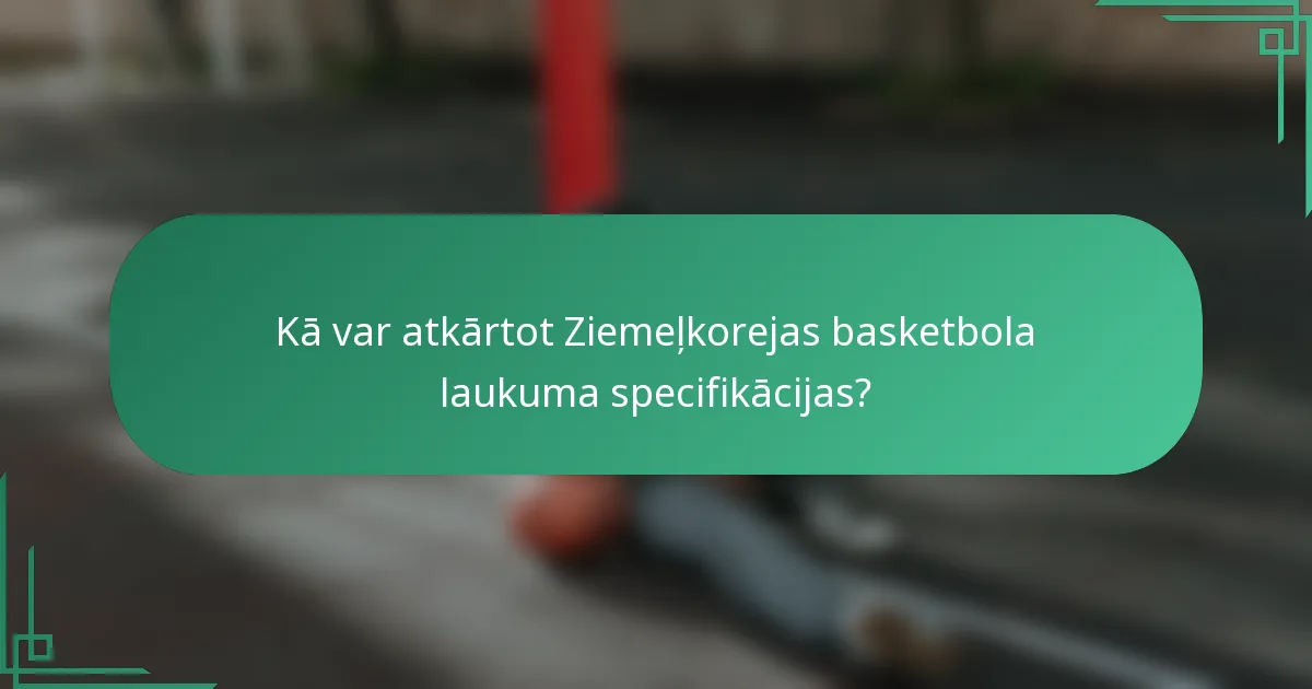 Kā var atkārtot Ziemeļkorejas basketbola laukuma specifikācijas?