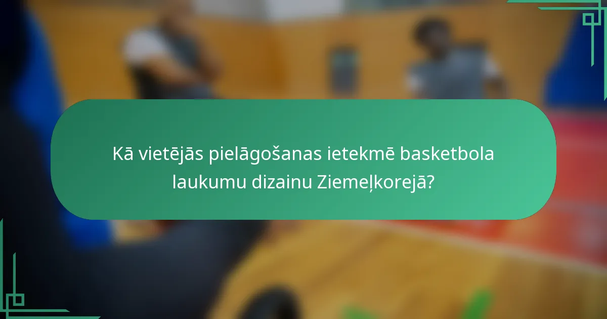 Kā vietējās pielāgošanas ietekmē basketbola laukumu dizainu Ziemeļkorejā?
