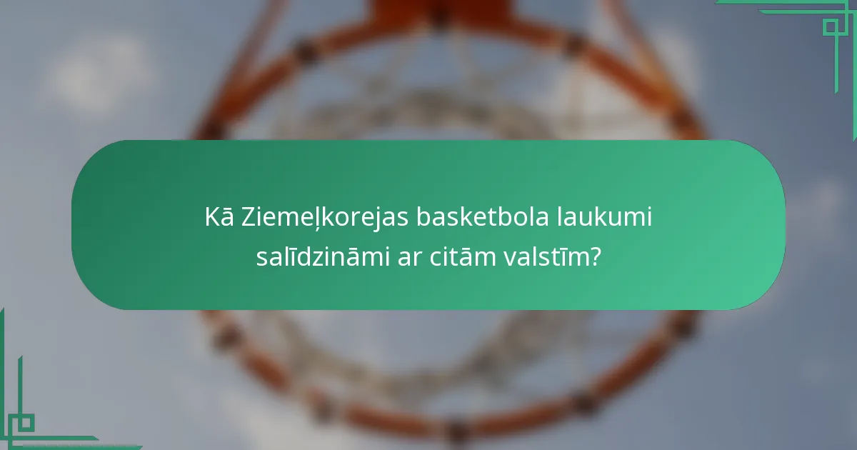 Kā Ziemeļkorejas basketbola laukumi salīdzināmi ar citām valstīm?