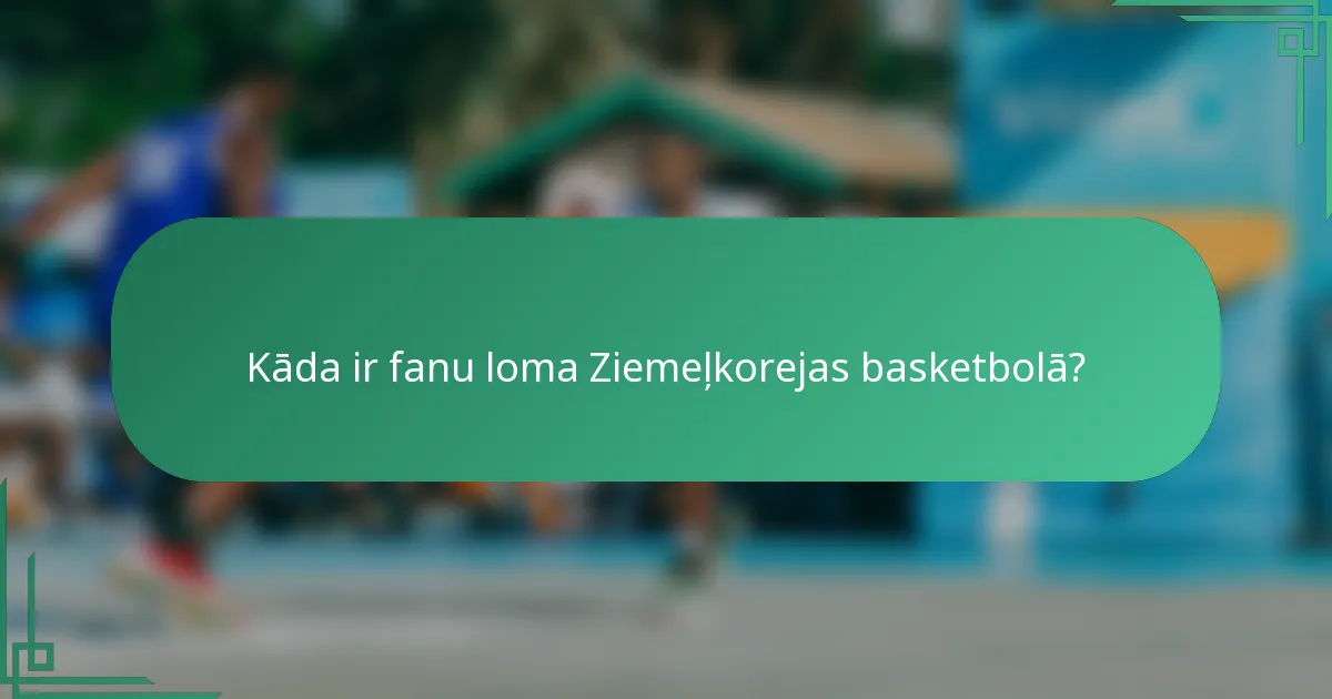 Kāda ir fanu loma Ziemeļkorejas basketbolā?