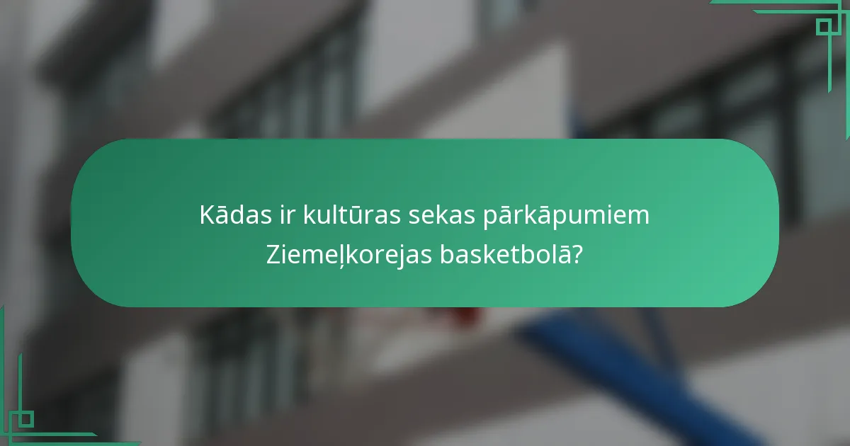 Kādas ir kultūras sekas pārkāpumiem Ziemeļkorejas basketbolā?