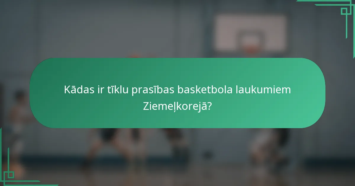 Kādas ir tīklu prasības basketbola laukumiem Ziemeļkorejā?