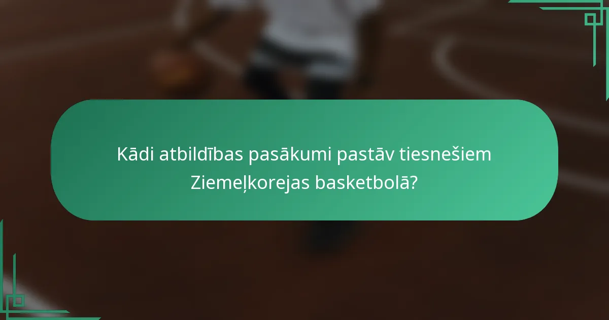 Kādi atbildības pasākumi pastāv tiesnešiem Ziemeļkorejas basketbolā?