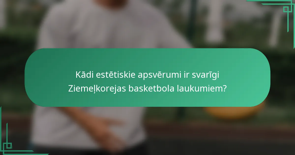 Kādi estētiskie apsvērumi ir svarīgi Ziemeļkorejas basketbola laukumiem?