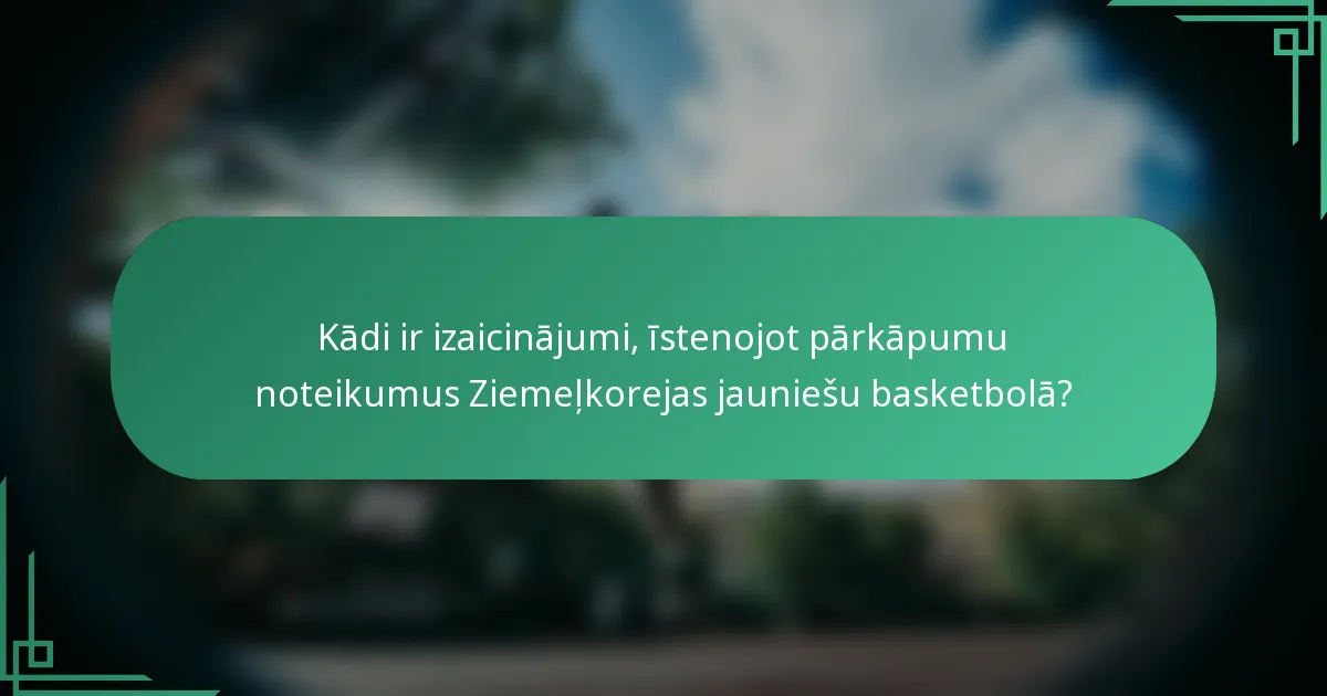 Kādi ir izaicinājumi, īstenojot pārkāpumu noteikumus Ziemeļkorejas jauniešu basketbolā?