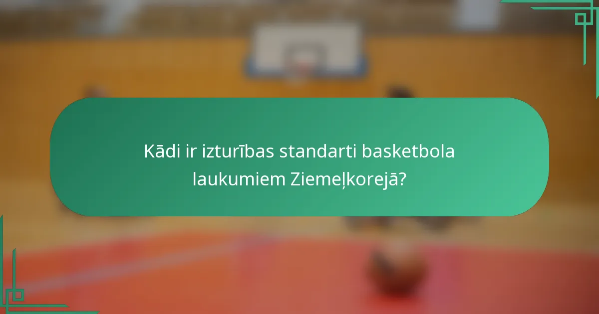 Kādi ir izturības standarti basketbola laukumiem Ziemeļkorejā?