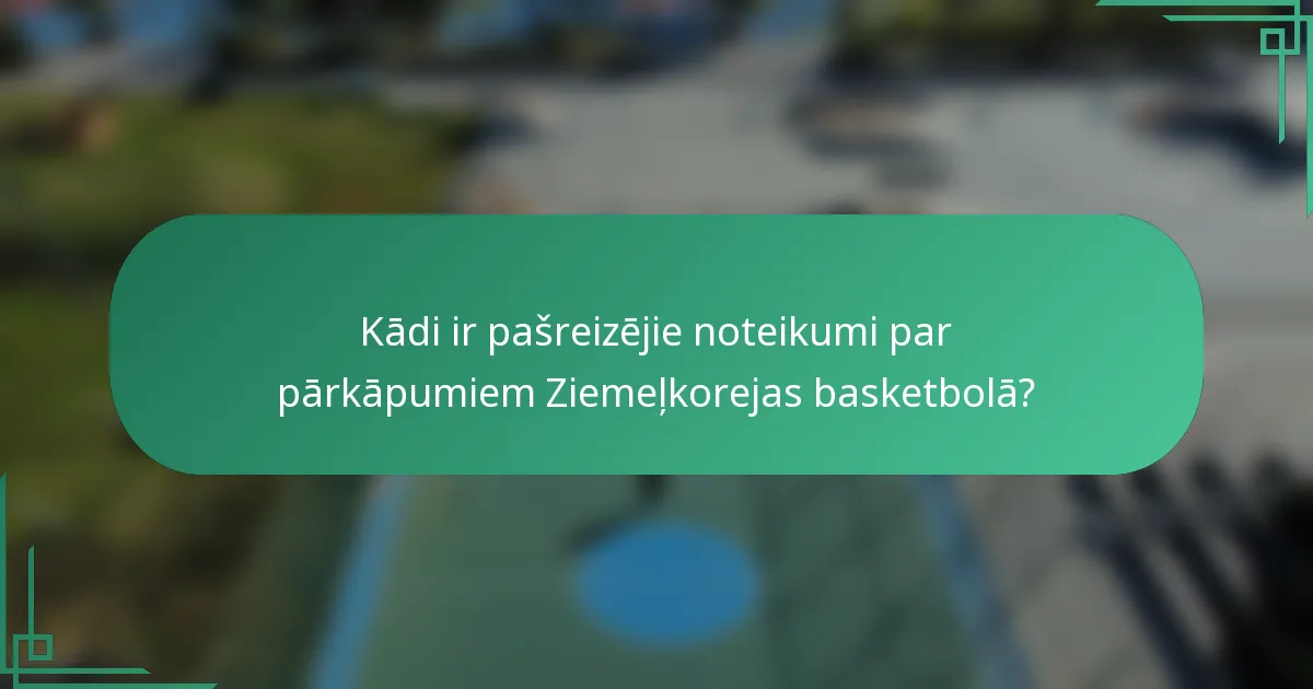 Kādi ir pašreizējie noteikumi par pārkāpumiem Ziemeļkorejas basketbolā?