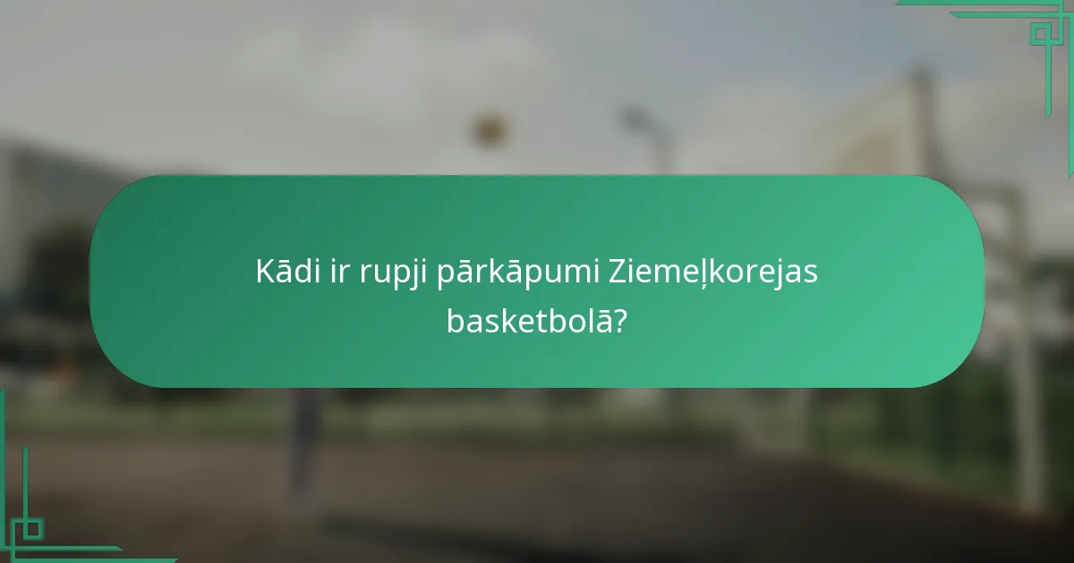 Kādi ir rupji pārkāpumi Ziemeļkorejas basketbolā?