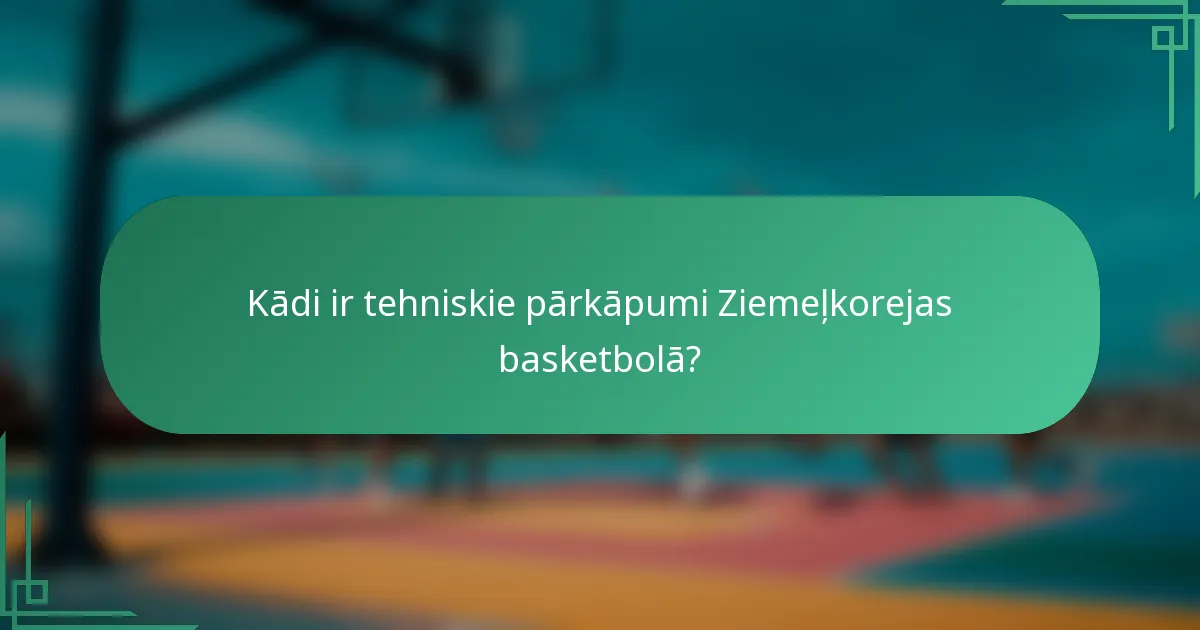 Kādi ir tehniskie pārkāpumi Ziemeļkorejas basketbolā?