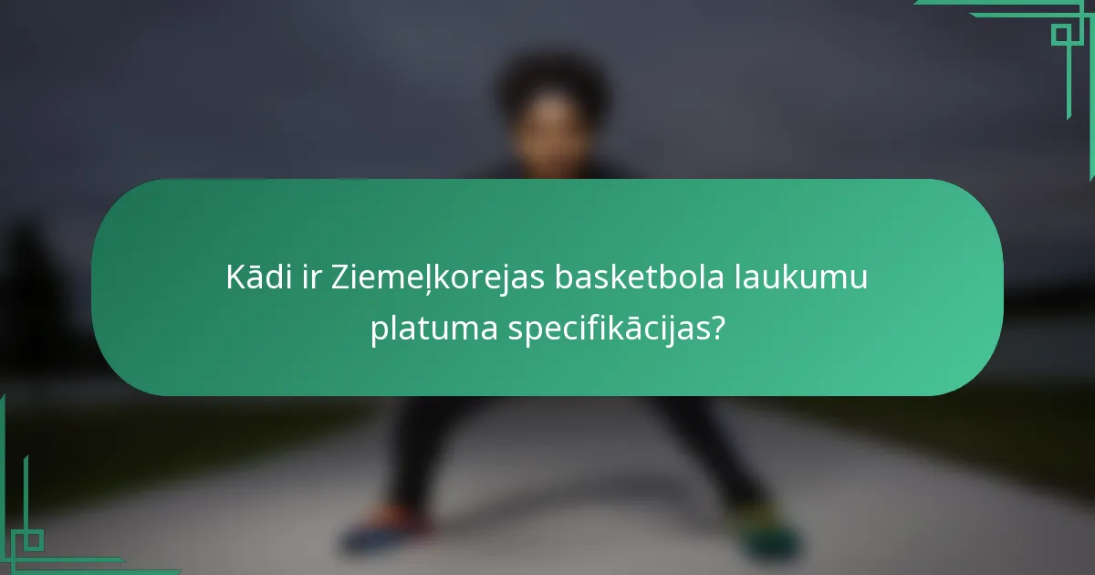 Kādi ir Ziemeļkorejas basketbola laukumu platuma specifikācijas?