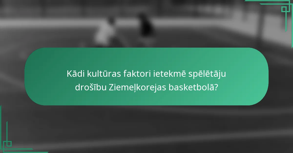 Kādi kultūras faktori ietekmē spēlētāju drošību Ziemeļkorejas basketbolā?
